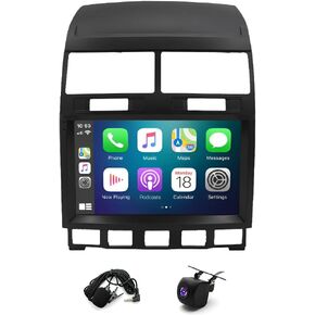 9" Android 13 Double Din Car Stereo with Wireless Carplay Android Auto fit for VW Touareg 2003-2010 IPS Car Audio Receiver w/WiFi GPS Bluetooth AHD Backup Camera Mic,SWC/AV in/FM/AM Radio Receiver