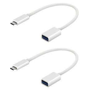 OTG USB-C 3.0 Adapter (2 Pack) Compatible with Samsung Galaxy A14 5G to Quick Multi-Use Functions to Backup, Keyboard, mice, Thumb Drives, Saves, More (Black)