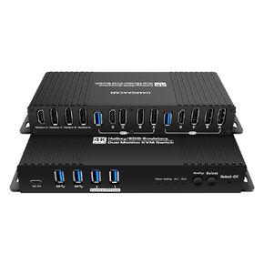 KVM Switch 4 Sontors 2 Computers Displatport HDMI 4K 240Hz Hotkey Switching KVM Switches 4 Sonitors 1440p 144Hz 165Hz 240Hz QUAL SWITCH DISTRESPORT HDMI FREESYNC G-SYNC