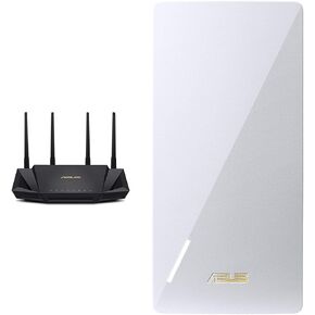 ASUS WiFi 6 Router RT-AX3000 and AX3000 Range Extender RP-AX58 Bundle with OFDMA, MU-MIMO, AiProtection Pro