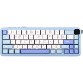 EPOMAKER HE65 MEC Wireless Mechanical Keyboard with Screen and Knob, 2ms Latency, RGB Backlight, Gasket Mount, Hot Swappable, N-Key Rollover (BlueWhite)