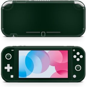 ZOOMHITSKINS Switch Lite Accessories, Compatible for Switch Lite Skin, One Color Plain Solid Deep Dark Jungle Green, 3M Vinyl, Durable & Fit, Easy to Install