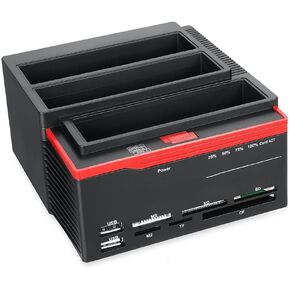 2.5"/3.5" USB 3.0 to 2 SATA 1 IDE Port External HDD Hard Drive Disk Docking Station Card Reader USB3.0 Hub OTB/OTC
