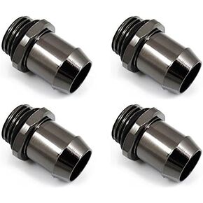 XSPC G1/4" to 1/2" Barb Fitting for Soft Tubing, Black Chrome, 4-pack