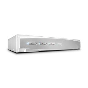 LINDY 39337 4 Port DVI-I Single Link, USB 2.0 & Audio KVM Switch Pro, Silver