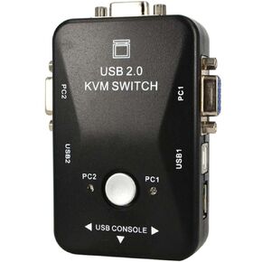 USB 2.0 KVM VGA Switcher, 2/4 Port VGA Manual Switch Box Adapter Video Sharing Adapter 1920 KVM Switch for PCs, Keyboard, Mouse, Monitor