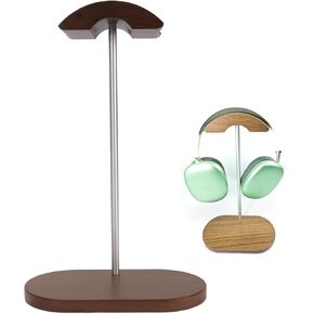 Zopsc Walnut Headphone Stand for Desk – Aluminum Alloy & Wood Gaming Headset Holder – Universal Headphone Display Stand with Stable Base