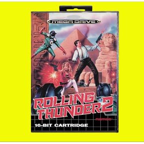 بطاقة لعبة Rolling Thunder 2 Game 16 Bit مع صندوق البيع بالتجزئة لـ Eur Cover for Sega Megadrive & Genesis