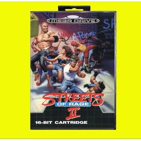 بطاقة لعبة Game Streets of Rage 2 16 بت مع صندوق البيع بالتجزئة لـ Eur Cover for Sega Megadrive & Genesis