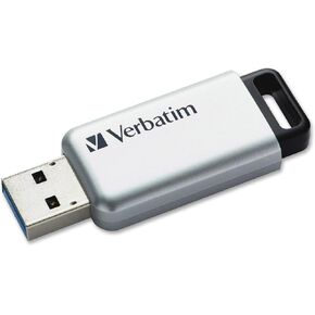 VER98665 - Verbatim 32GB Store n Go Secure Pro USB 3.0 Flash Drive with AES 256 Hardware Encryption - Silver