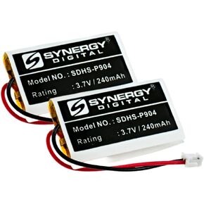 Synergy Digital Wireless Headset Batteries, Compatible with Blue Parrot B450-XT Wireless Headset, (Li-Pol, 3.7V, 240 mAh), Pack Includes: 2 x SDHS-P904 Batteries