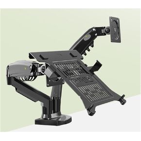 FNJTDVWS Gas Spring Dual Arm for 17"-27" Monitor Holder + 10"-17" Laptop Support Air Press Mount Stand Load 2-9kg(F160NX-FP-2)