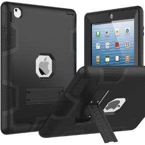 Puxicu Case for iPad 2nd / 3rd / 4th Generation (Old Model), Heavy Duty Rugged Protective, Cover for iPad 2 3 4 (2012/2011 Model), Black