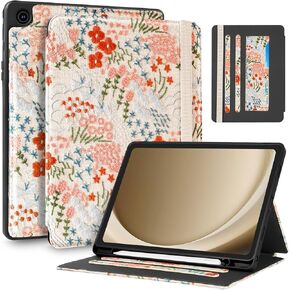 لجيل iPad 9/8/7th Case 10.2 '' - Women Girls Cute Progroed Folio Stand With With Pency Pency and Card Slot Girly Daisy Deisy Flower Design Aeals for iPad 7/8th