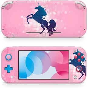 ZOOMHITSKINS Switch Lite Accessories, Compatible for Switch Lite Skin, Fabled Fantastic Blue Pink Unicorn Magic, 3M Vinyl, Durable & Fit, Easy to Install, Made in The USA