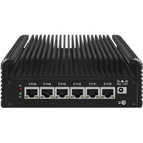 HUNSN Micro Firewall Appliance, Mini PC, OPNsense, VPN, Router PC, Intel Pentium Gold 8505, RJ24, AES-NI, 6 x 2.5GbE I226-V, HDMI, DP, USB3.2, Type-C, TF, 16G RAM, 64G SSD