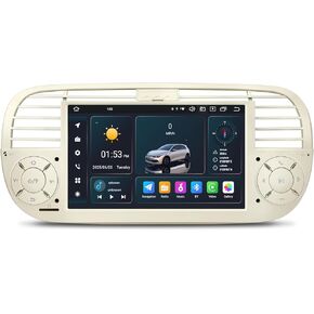 Android 14 Car Radio for Fiat 500/500C/500S 2008-2015 & Fiat 500E 2013-2015 مع 7 "