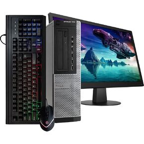 Dell Optiplex 7010 Small Desktop Computer (SFF) | Quad Core Intel i5 (3.2GHz) | 16GB DDR3 RAM | 2TB HDD Hard Disk Drive | Windows 10 Pro | 24in Monitor | RGB Mouse + Keyboard (Renewed)