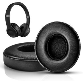Replacement Ear Pads for Beats Solo 2 Solo 3, 1 Pair Wireless On-Ear Headphone Replacements, Compatible with Beats Solo3/Solo2 A1796/B0534 Headphones, Made of Protein Leather Memory Foam
