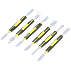 Metal Spudger, 6PCS Stainless Steel Dual Ends Pry Opening Spudger Headphone Jack Removal Tool Spudger Tool with Handle for Opening or Shells of Phones, Tablets, Watches