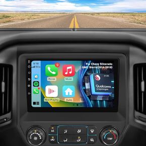 [4+64G] Vratzn Qualcomm Android 13 Car Radio Stereo for Chevy Silverado GMC Sierra 2014-2018 Built-in Bluetooth 5.0 with Backup Camera