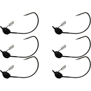 Alichino 6PCS Tungsten Shaky Head Jig,Tungsten Jig Head for Bass Fishing