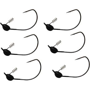 Alichino 6PCS Tungsten Shaky Head Jig,Tungsten Jig Head for Bass Fishing in Kuwait