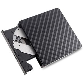 Hxber USB3.0 خارجي محرك أقراص محرك أقراص DVD DVD Player يدعم تسجيل مفتاح واحد أسود