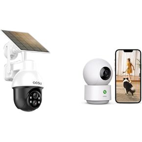 AOSU Solar Security Camera Wireless Outdoor 2K Security Camera Indoor