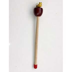 Wooden Pointer, AA-780BEE18-18" Made in USA w/Round Apple and BEE & red Rubber end Cap, Perfect for Smart Board Screen.