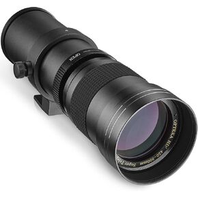 Opteka 420-800mm f/8.3 HD Telephoto Zoom Lens for Nikon D5, D4s, D4, D850, D810, D800, D780, D750, D610, D500, D7500, D7200, D5600, D5500, D5300, D5200, D5100, D3500, D3400, D3300 Digital SLR Cameras