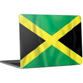 Skinit Decal Laptop Skin Compatible with MacBook Air 13in M4 (2025) - Barbados Flag Dark Wood Design
