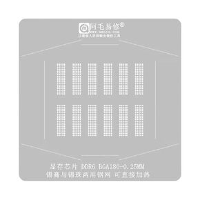 DDR6 Stencilamaoe Bga Reballing Stencil GDDR6 FBGA180 D9WCW D9WCR D8BGW D8BGX K4ZAF325BM-HC16 K4Z80325BC-HC12 K4Z80325BC-HC14 D8BZC DDR New 2025 High for Reliable Electronic Component