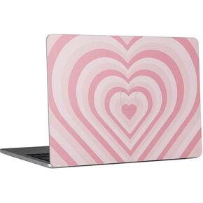 Skinit Decal Laptop Skin Compatible with MacBook Air 13in M4 (2025) - Black and White Striped Heart Design