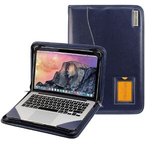 Contour Series - Blue Heavy Duty Leather Protective Case - Compatible with ASUS Chromebook Plus CX3402CBA 14.0" Full HD Chromebook