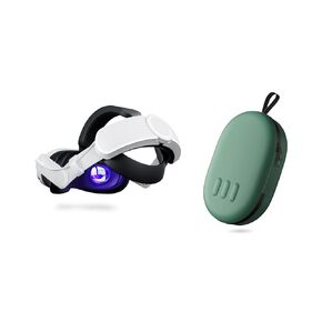 ANNAPRO Battery Head Strap and Carrying Case for Meta Quest 3, Dark Night Green Case