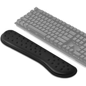 VANKEY Keyboard Wrist Rest, Memory Foam Keyboard Wrist Pad, Ergonomic Wrist Support for Keyboard, Comfortable Typing - Anti-Slip - Full Sized - Computer Desk Accessories, Black