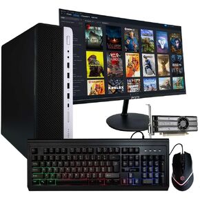 HP Prebuilt Gaming Desktop Computer | Intel i5 + GeForce GT 1030 2GB GPU | 1080p Gaming PC | 16GB DDR4 RAM | 1TB SSD | Wi-Fi 5G + Bluetooth | Windows 11 Pro | New 24in LCD Monitor (Renewed)