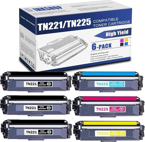 خرطوشة حبر سوداء عالية الإنتاجية متوافقة مع TN225 متوافقة مع TN-225 لحبر Brother TN-225 HL-3140CW HL-3150CDN MFC-9130CW MFC-9140CDN DCP-9015CDW. (عبوتان) in Saudi Arabia