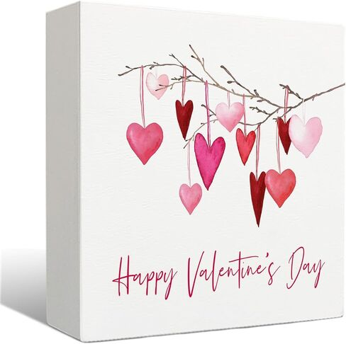 grapehiker Be My Valentine Sign, Vintage Valentines Day Decor, Valentines Day Wooden Sign, Valentines Day Desk Decor, Valentines Decorations, Vintage Cat Kitten Valentines Wood Box Sign 5x5 in Kuwait