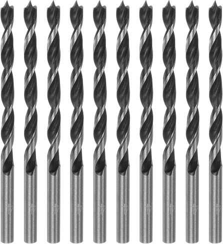 HARFINGTON 10pcs Brad Point Drill Bits 7mm(9/32") Dia Straight Round Shank Metric Brad Point Spiral Twist Drill Bits for Softwood Hardwood Plywood Plastic Rubber, Black in Saudi Arabia