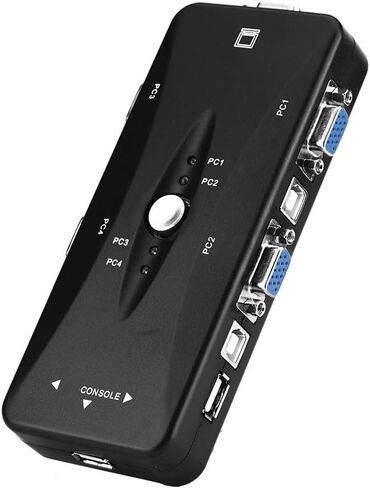 2 Port KVM Switcher, VGA Manual Switch Box, Video Sharing Adapter 1920X1440, Support Games, Plug and Play, with Mouse, for DOS, (4 People) in Saudi Arabia