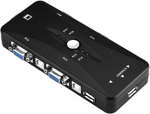 2 Port KVM Switcher, VGA Manual Switch Box, Video Sharing Adapter 1920X1440, Support Games, Plug and Play, with Mouse, for DOS, (4 People) in Saudi Arabia