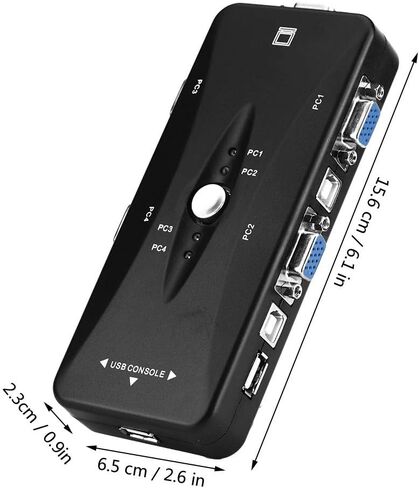 2 Port KVM Switcher, VGA Manual Switch Box, Video Sharing Adapter 1920X1440, Support Games, Plug and Play, with Mouse, for DOS, (4 People) in Saudi Arabia
