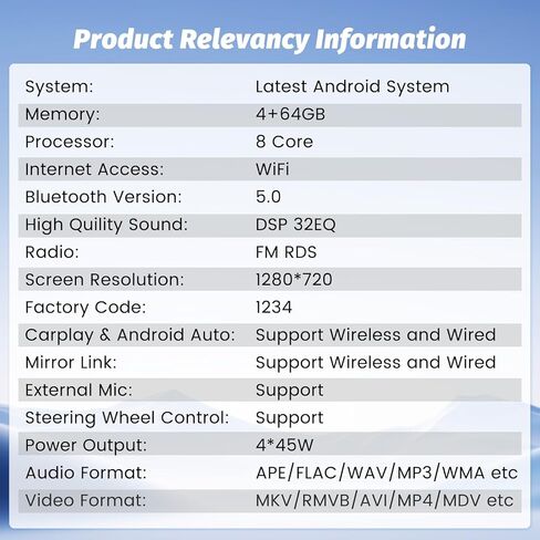 Roinvou 2+64G Android Car Stereo for 2010-2015 Hyundai Tucson, Built-in Wireless CarPlay Radio with Android Auto, 10.1'' Touch Screen in-Dash GPS Navigation Support Mirror Link BT HiFi WiFi RDS AHD in Kuwait