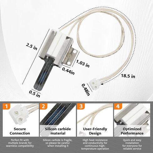 139013700 Oven Bake Igniter ، يحل محل 3016039 AP5805208 PS8770164 EAP8770164 ، متوافق مع علامة Kenmore Frigidaire Electrolux ، مقابل 79040302410 FFGS3025PSA ECT. نماذج أخرى ، ضمان سنة واحدة in Kuwait