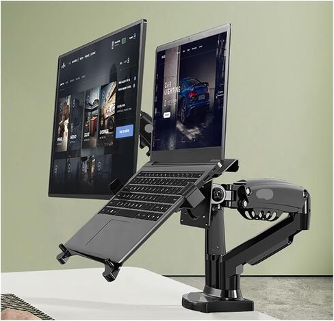 FNJTDVWS GAS SPRING DURN ARM لـ 17 "-27" حامل شاشة + 10 "-17" دعم الكمبيوتر المحمول Air Press Mount Stand تحميل 2-9 كجم (F160NX-FP-2) in Saudi Arabia