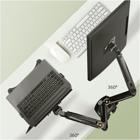 FNJTDVWS GAS SPRING DURN ARM لـ 17 "-27" حامل شاشة + 10 "-17" دعم الكمبيوتر المحمول Air Press Mount Stand تحميل 2-9 كجم (F160NX-FP-2) in Saudi Arabia