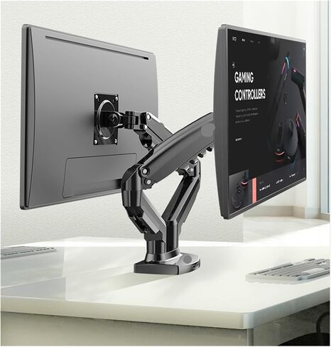 FNJTDVWS GAS SPRING DURN ARM لـ 17 "-27" حامل شاشة + 10 "-17" دعم الكمبيوتر المحمول Air Press Mount Stand تحميل 2-9 كجم (F160NX-FP-2) in Saudi Arabia