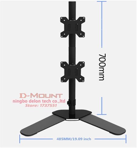 DL-M063 Full Motion Big Base Steel Tilt Up Down Rotate 360 Dual Monitor Desk Bracket Double Screen Desktop Support(Big Base) in Saudi Arabia